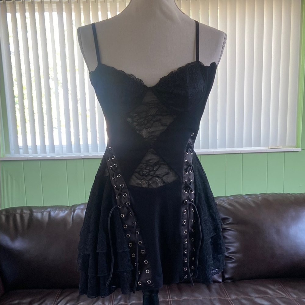 EUC Outcast mini grommet dress
